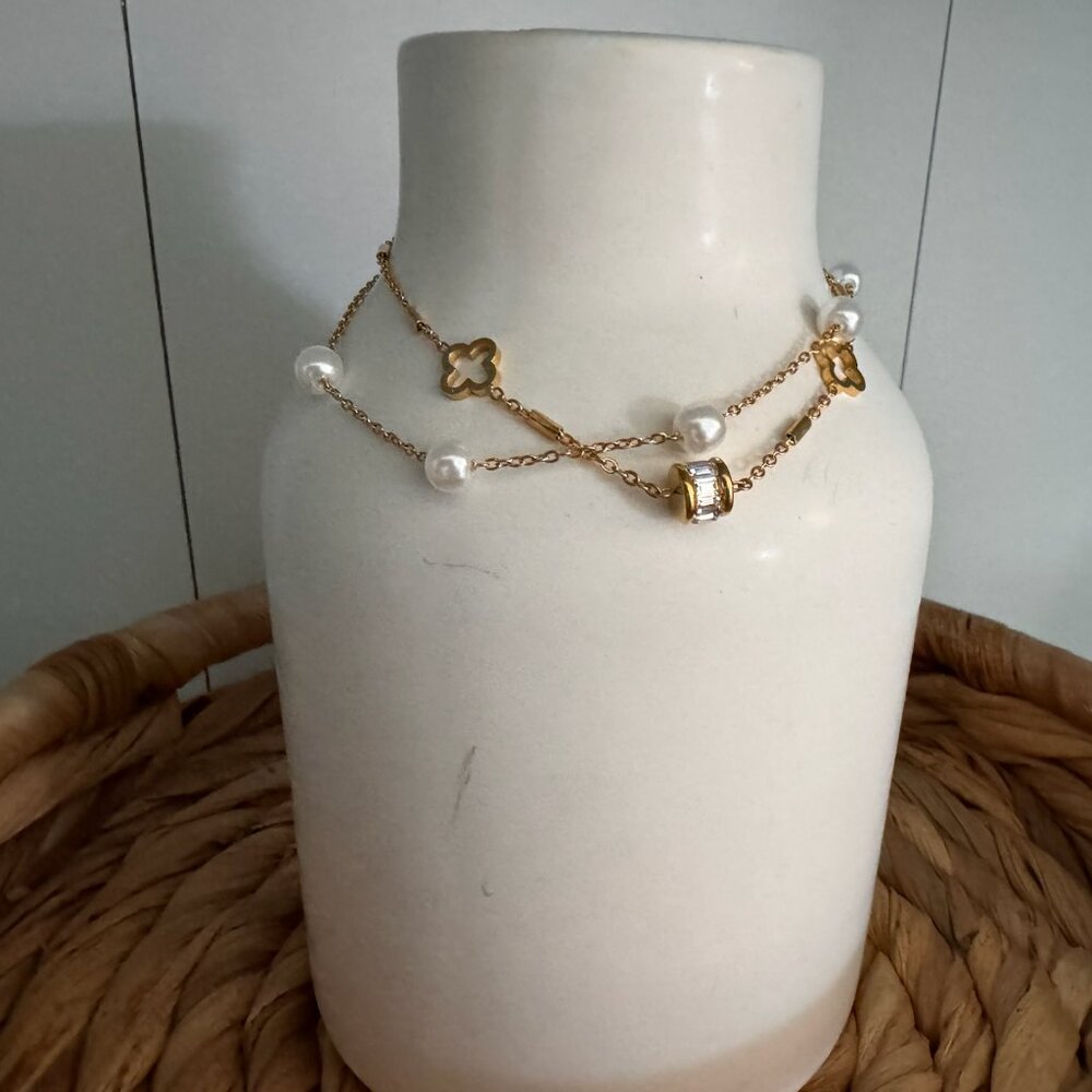 Clover and Pearl Bracelet